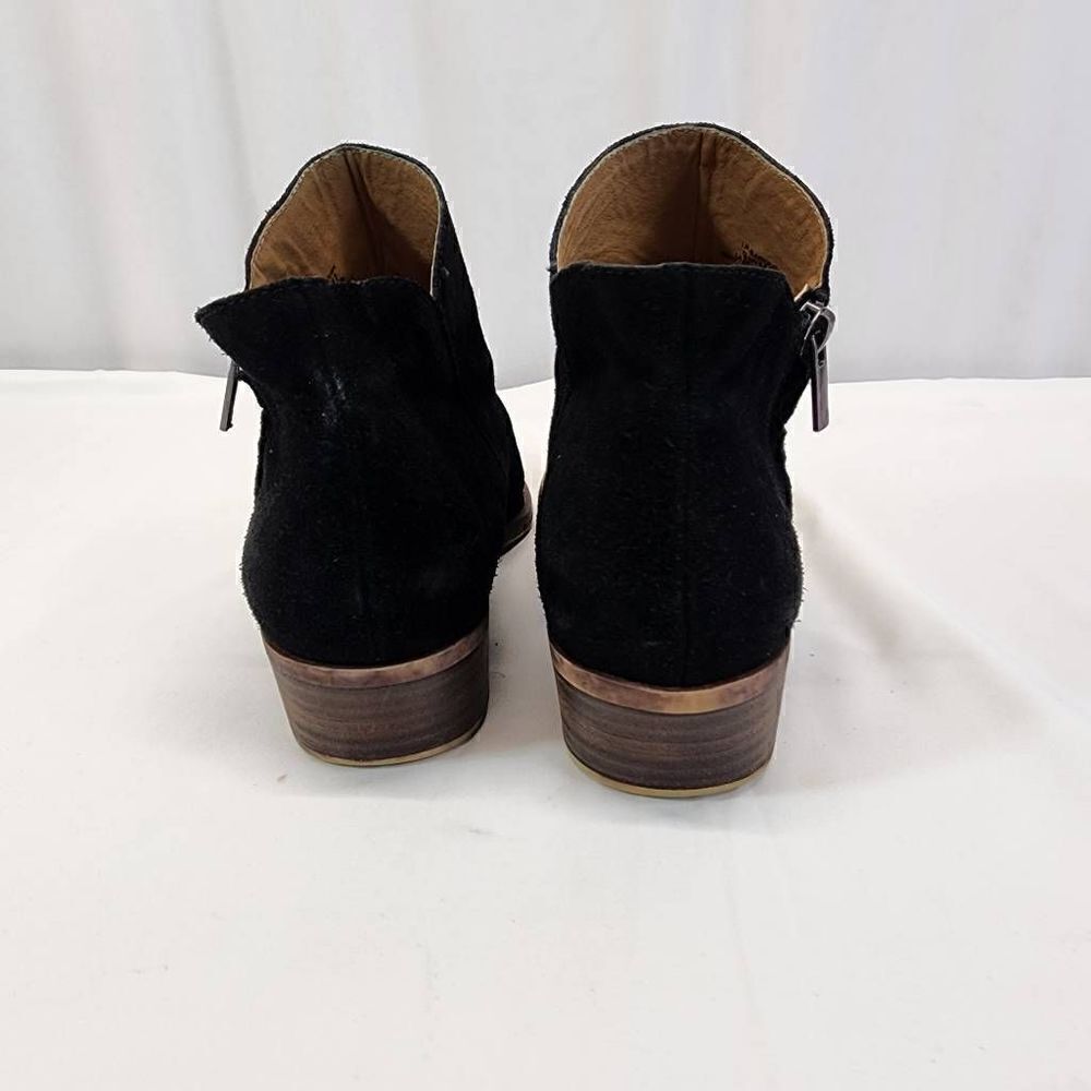 Lucky Brand Barough Black Suede Ankle Booties Size 9.5 - Picture 6 of 9